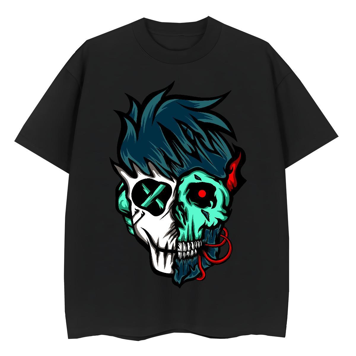 New Arrival Woman T Shirts 230g 100% Cotton Crew Neck Breathable Street Casual skull Unisex Tshirts Wholesale Cartoon Floral Printing Polos