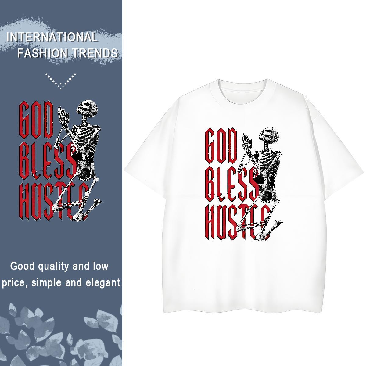 Classic T Shirt For Woman 230g Cotton Breathable Short Sleeve Summer Casual skull Women Tshirts High quality Graphic Top Shirts