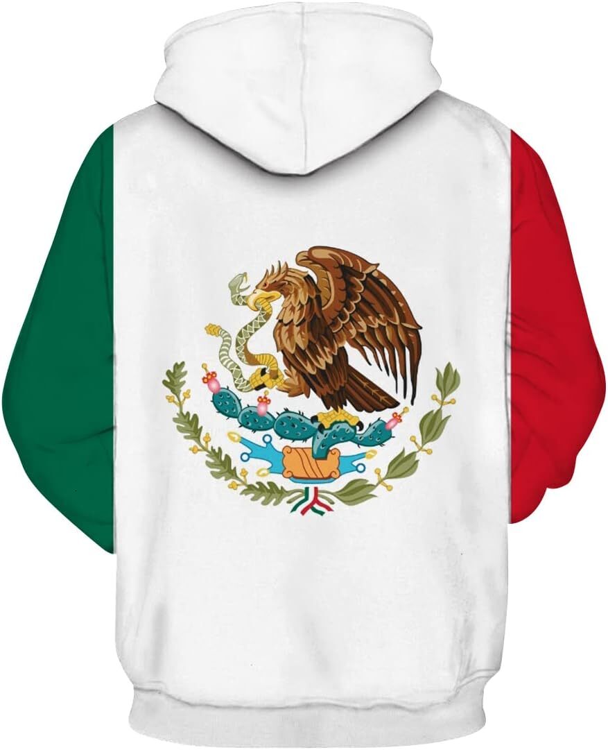 Hoodie for Mens Womens Unisex Fashion Sweatshirt Pullover 3D Mexico Flag Graphic Hoodie Graphic Hoodies sweatshirt Pullover Long Sleeve