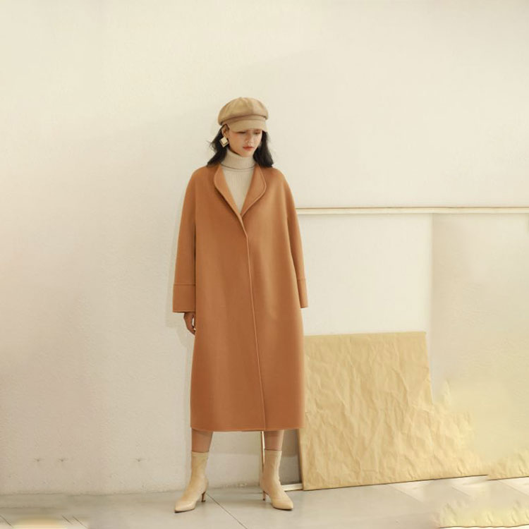 Chic Korean Silhouette Unisex Double-Layered Wool Overcoat for Modern Fashion Enthusiasts factory direct sale