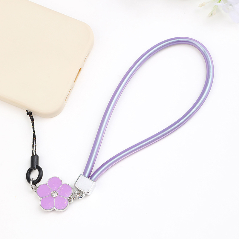 Yilian new plastic silicone tube gold foil wristband short hanging rope anti fall phone chain gift for women