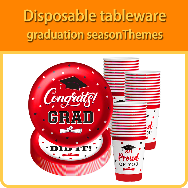 Graduation season themed party birthday supplies suitable for graduation season birthday party decoration tableware set