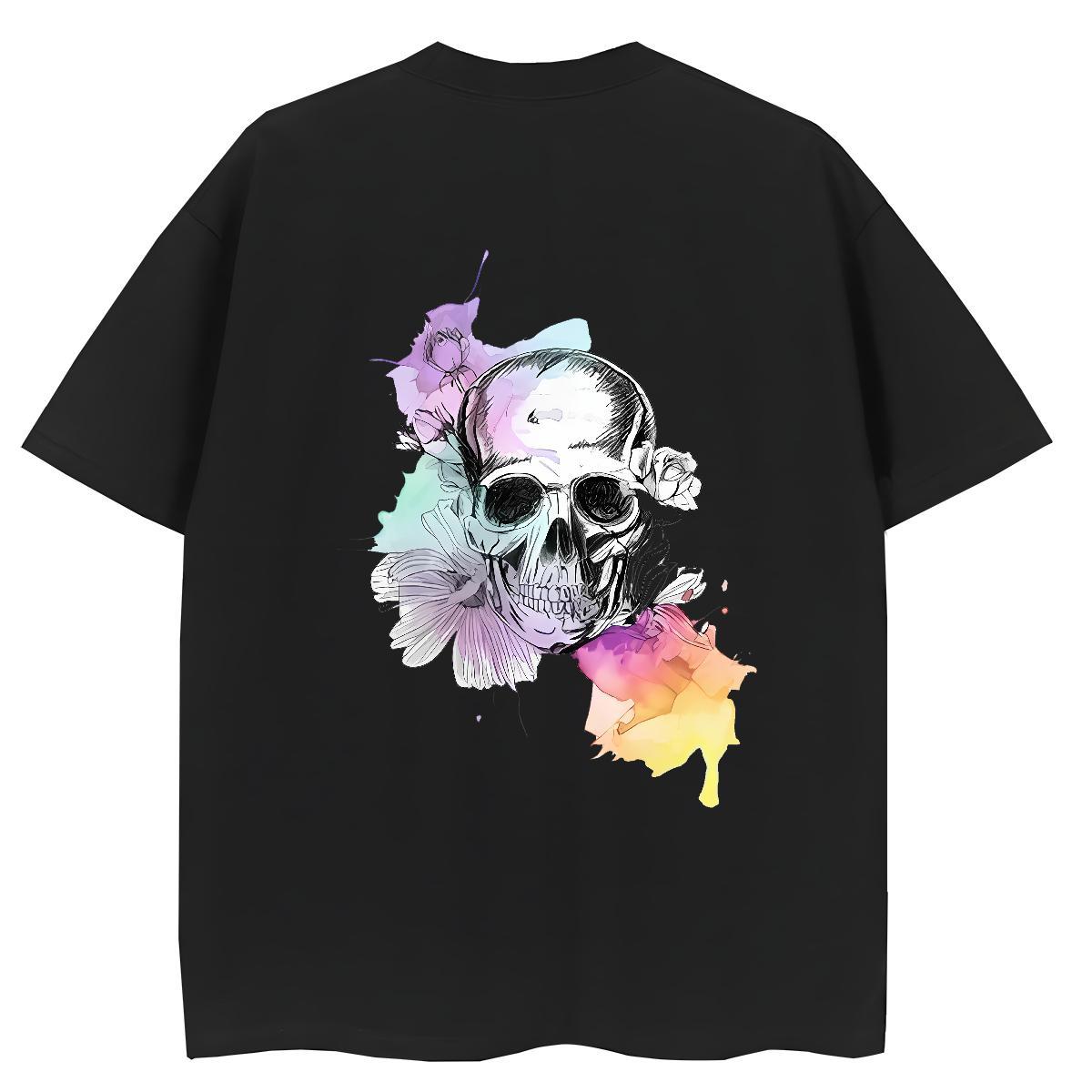 Designer T-Shirts 230g Cotton Short sleeve Soft Sport skull Women Tshirts Unisex Custom Printing Clothes Shirt