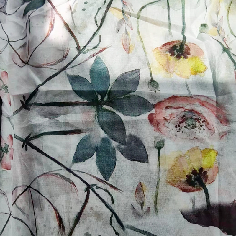 Clothing fabrics linen ramie linen cotton linen viscose woven fabric digital printing fabric factory direct supply