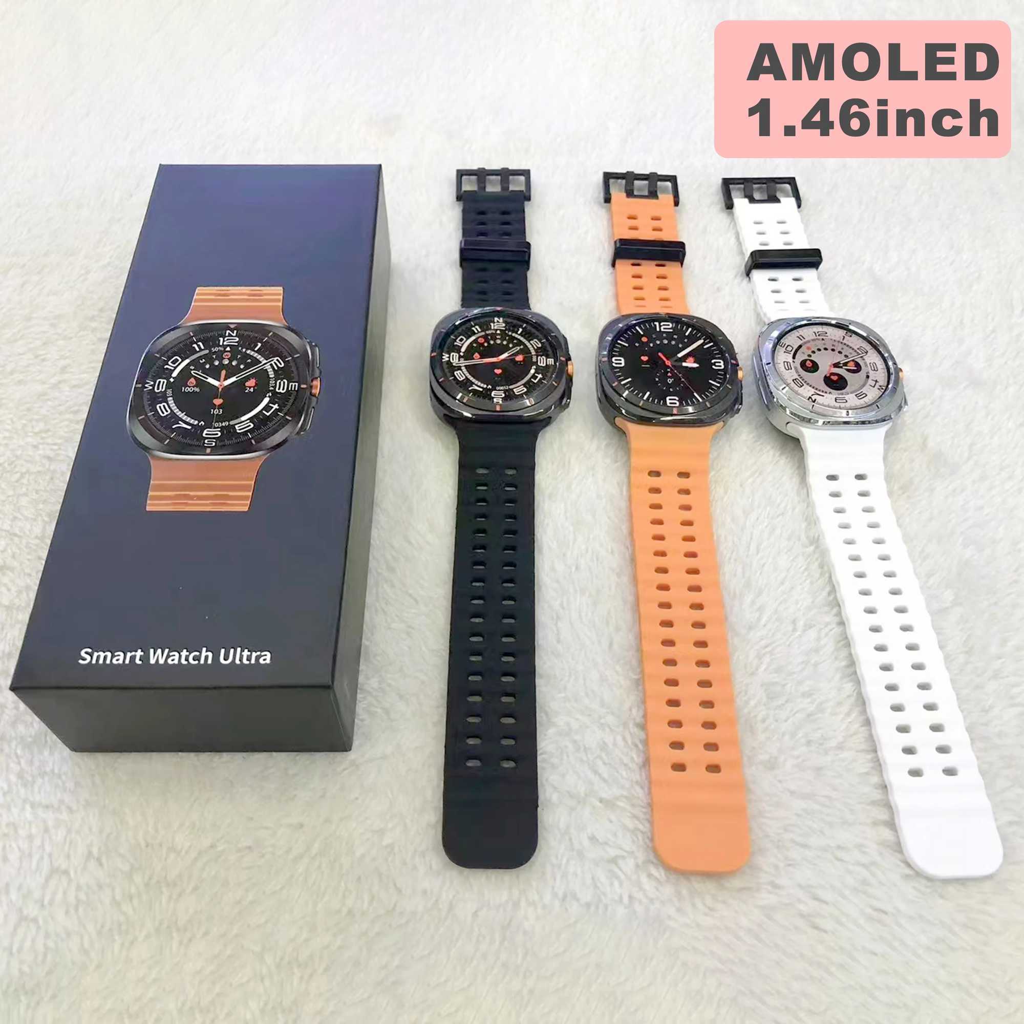 2024 Watch 7 Ultra AMOLED Smart Watch Ai Dail 3D Menu Compass Men W7 Smartwatch Women BT Call Wireless Charging Sports M240907