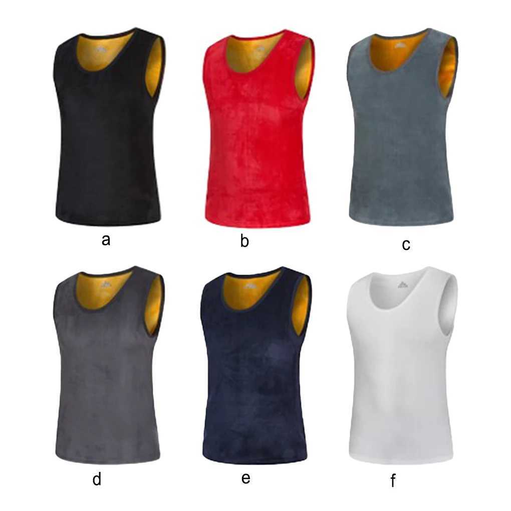 2 pieces of mens thermal underwear vest solid color basic sole comfortable W240903