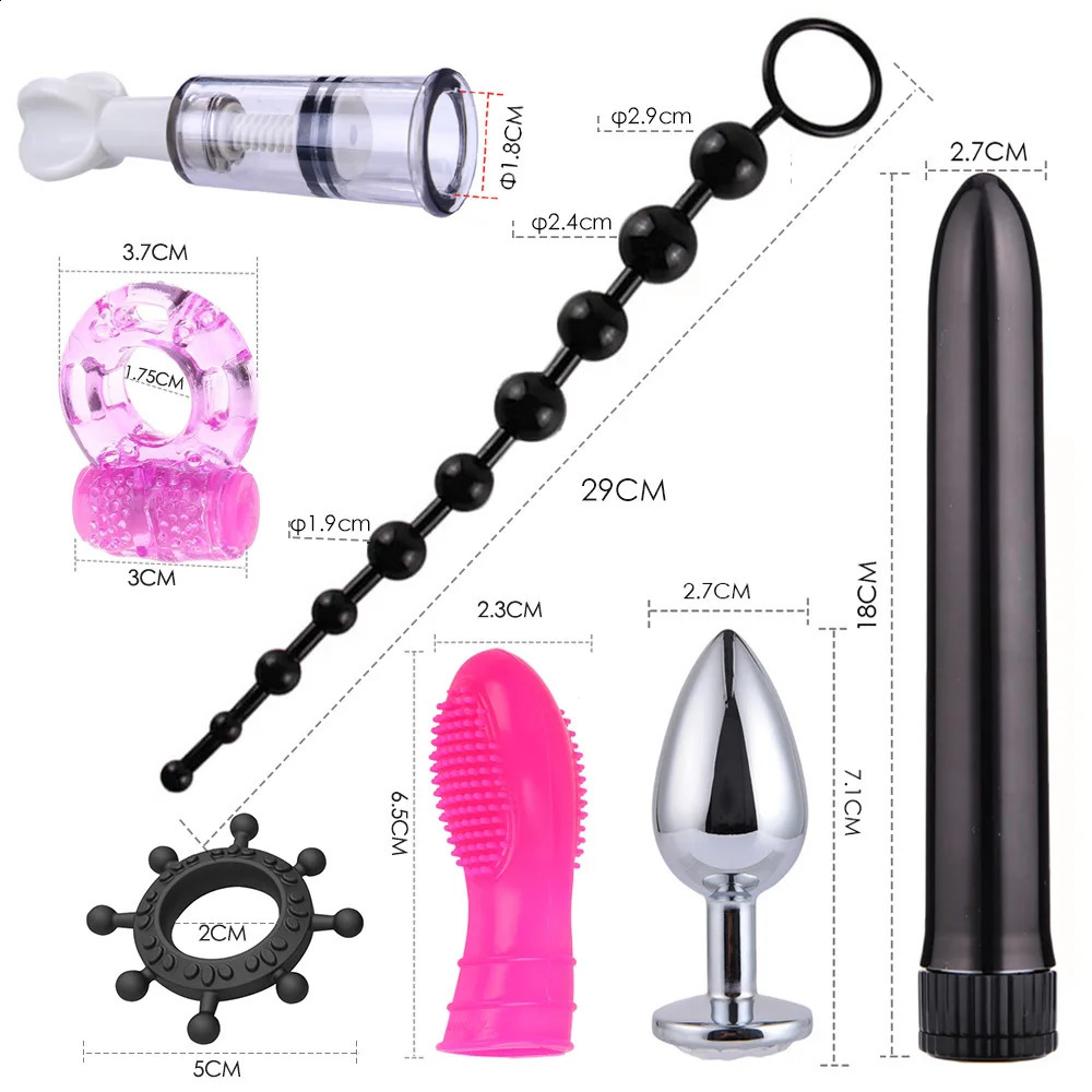 Sextoy Bdsm Kit Set Vibrator Handcuff Neck Sex Toy Adult Couple Whip Anal Buttplug for Women Men Intimate Sexual Game Bondage 240904
