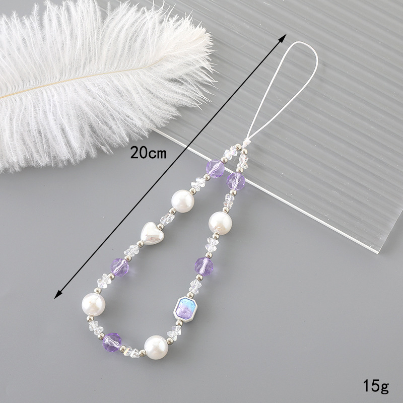 New mixed bead CCD camera mobile phone lanyard luggage keychain hanging chain for women