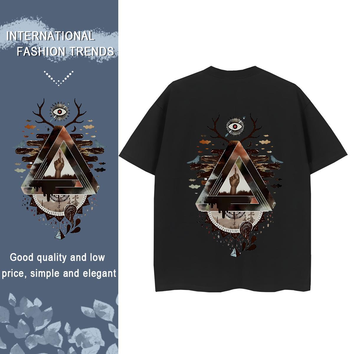 2024 Designer Women T Shirts 230g Cotton O Neck Short Sleeves Hip Hop Street eye of the devil Womens Tshirts Loose Anime Oversized Top Tees