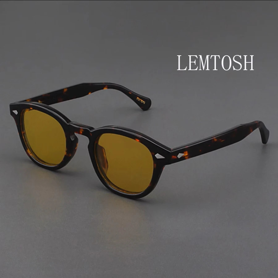 Night Vision Glasses Yellow Polarized lens Johnny Depp sunglasses Women Men Acetate Glasses Frame Top Quality 240905