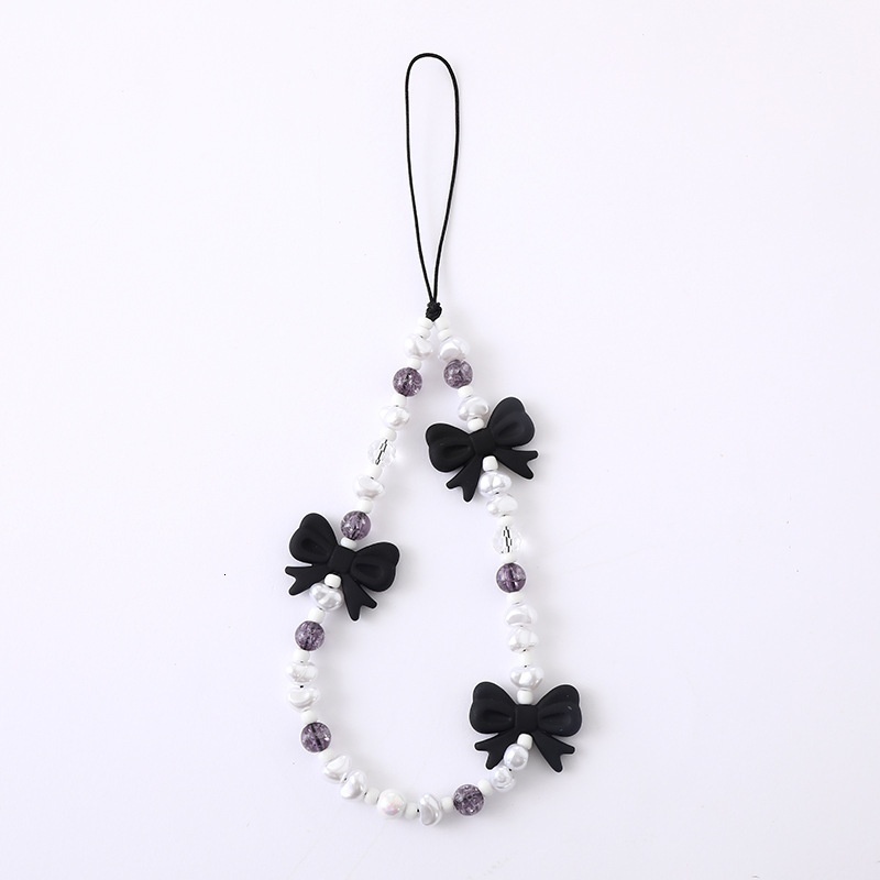 Yilian Instagram style bow bead mobile phone wrist hanging rope best friend gift cute loss and anti fall chain for women