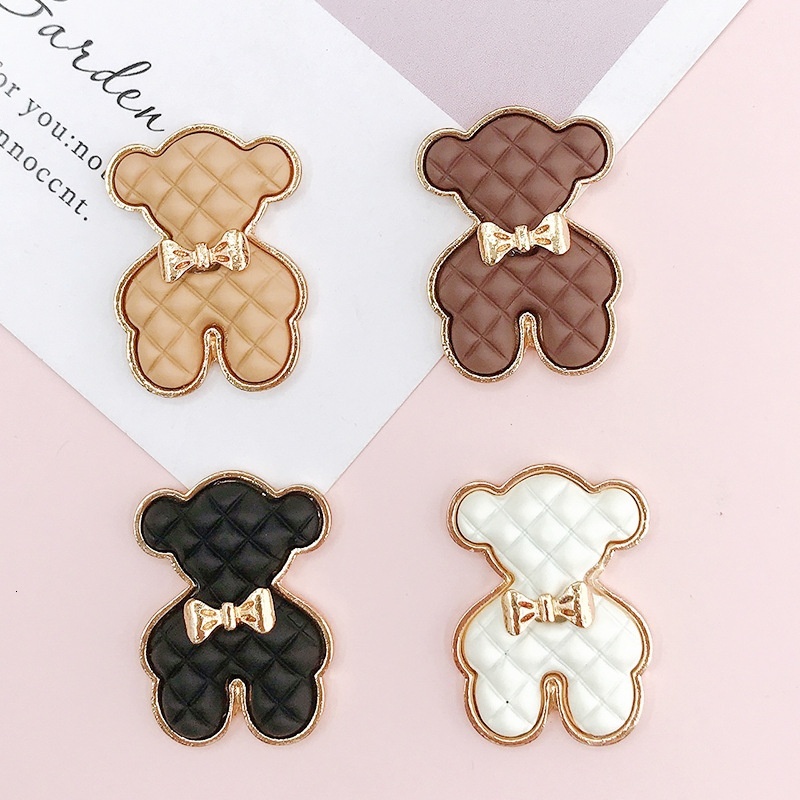 Yilian's new creative spray painted DIY accessories, phone cases, beauty materials, alloy teddy bear hair accessories
