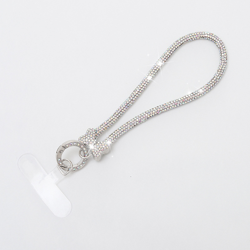 Light luxury creative new high-end diamond studded crossbody chain case keychain pendant universal phone lanyard