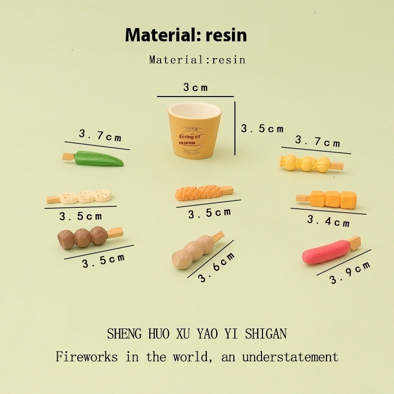 Artisan-Crafted Miniature Kitchen Supplies Authentic Food Shapes including Okra, Rice, and Meat Buns