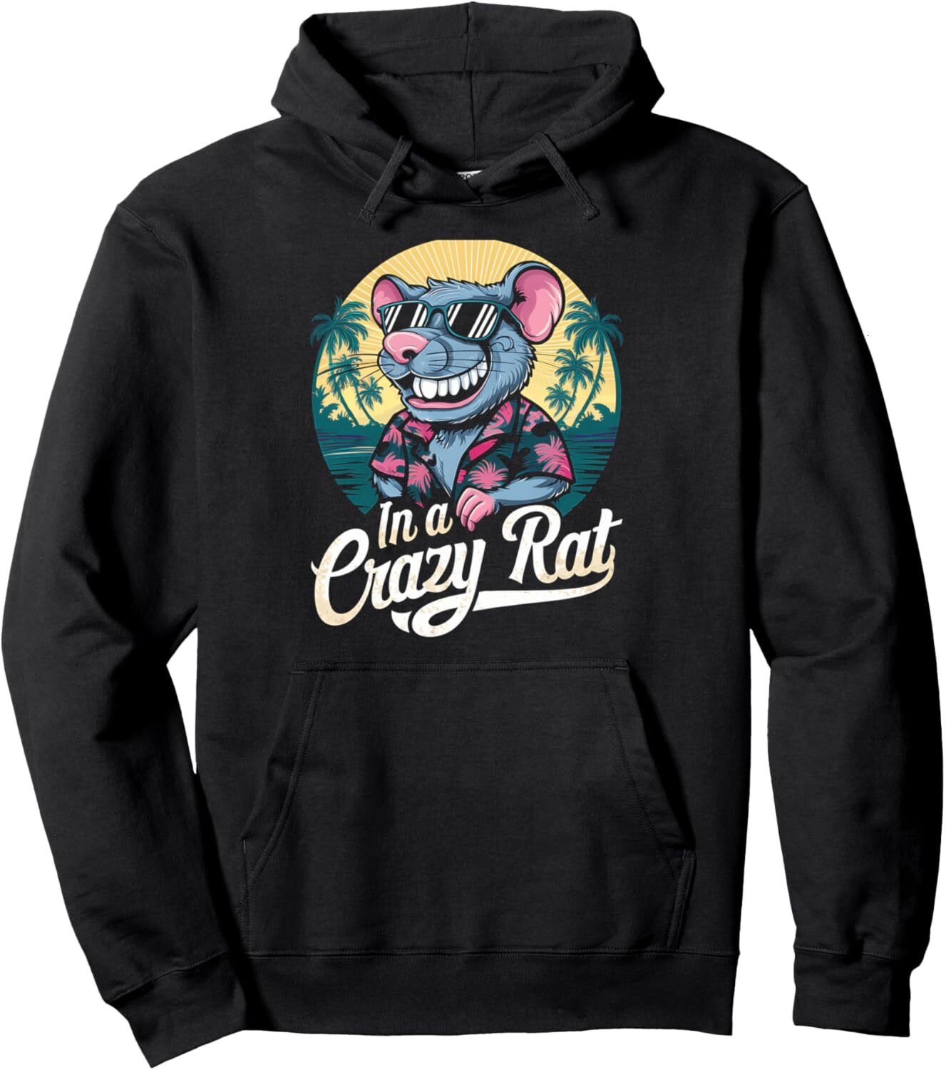 Hoodie for Mens Womens Rat Lover Beach Summer Vacation Sunglasses Tanning Tropical Pullover Hoodie Graphic Hoodies sweatshirt Pullover Long Sleeve