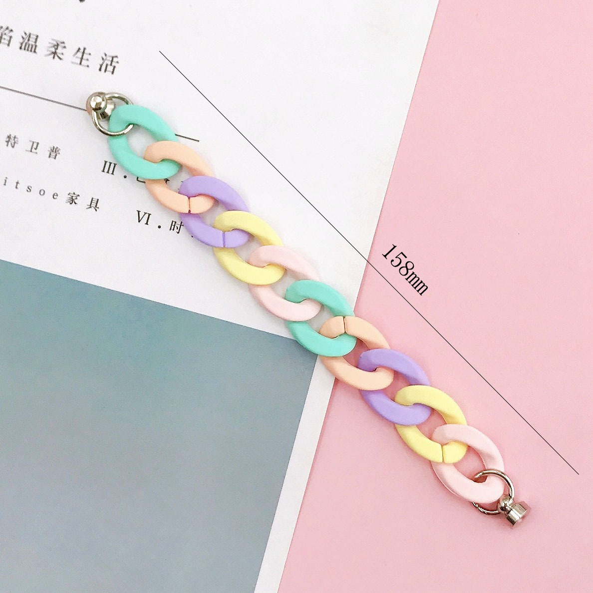 Yilian's new DIY acrylic bracelet, case accessories, versatile color phone hanging chain for girls