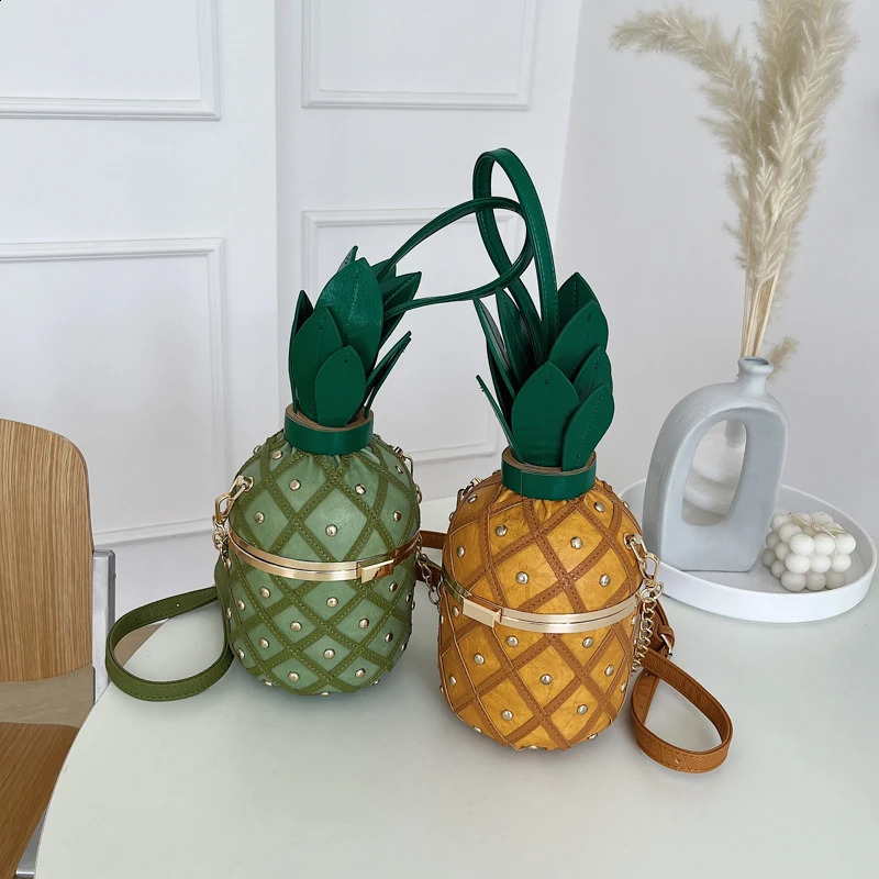 Personalized Styling Pineapple Handbag for Women High Quality Shoulder Bags Purses Crossbody Bag Chain Satchel 240906