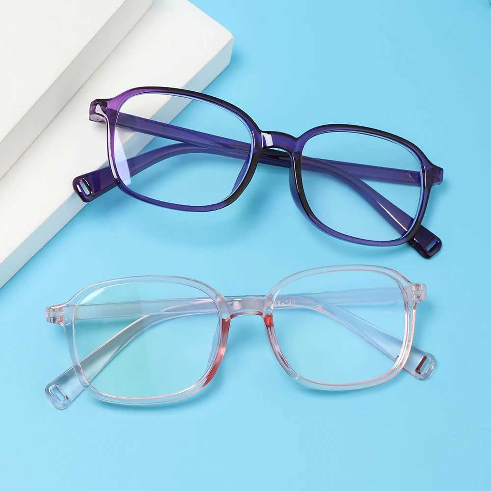 Fashionable anti blue light glasses retro square frame ultra light protective glasses womens computer glasses W240906