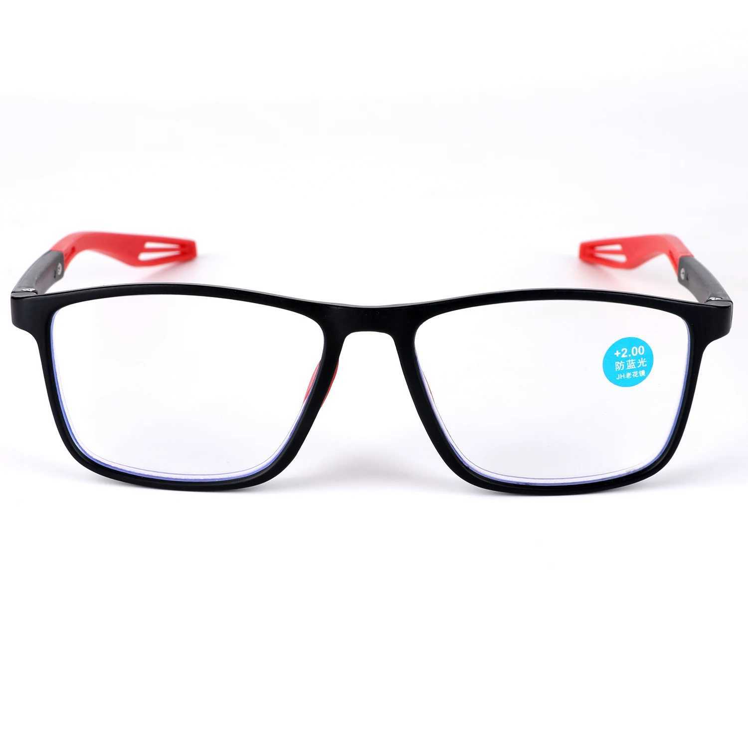 Soft multifocal progressive reading glasses anti blue light multifocal senior glasses mens large frame glasses W240906