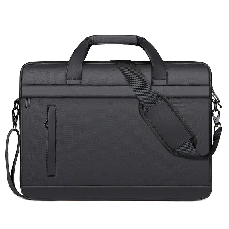 Mens briefcase high-quality business PU leather shoulder messenger bag office handbag 14 inch laptop bag 240903