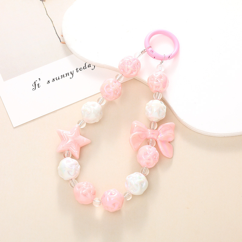 Yilian's new color plated bird's nest pendant bead mobile phone rope keychain hanging chain small gift
