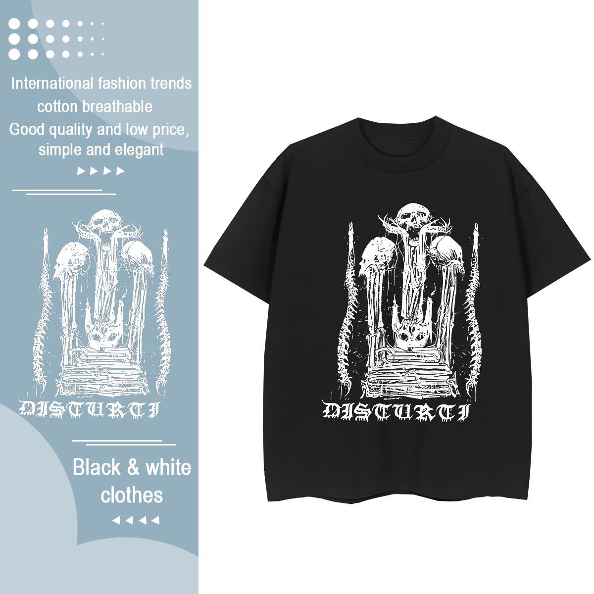 2024 Womens T Shirts 230g 100% Cotton Short sleeve Soft Sport skull Women Tshirts Unisex Custom Printing Polos