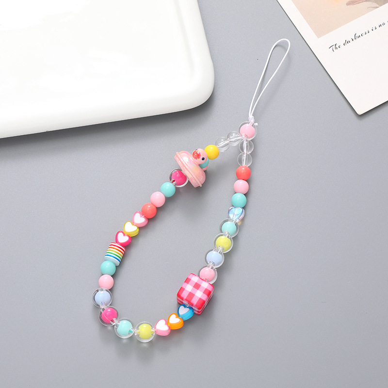 Korean version of Little Duck mobile chain, phone case, hanging ornament, bead string, hand rope, anti fall wrist strap, small gift for women