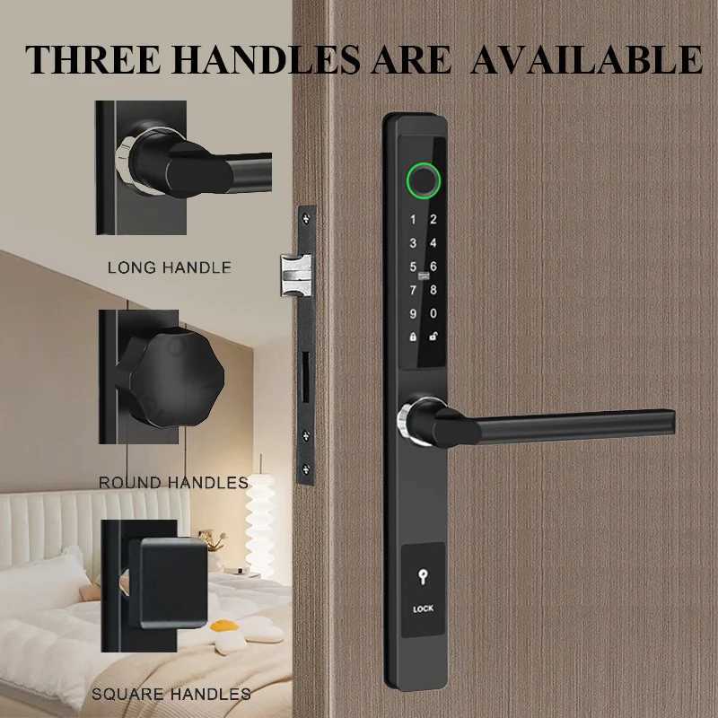 Waterproof TTLock outdoor fingerprint Bluetooth application RFID code keyless electronic smart door lock for glass aluminum sliding CL240920