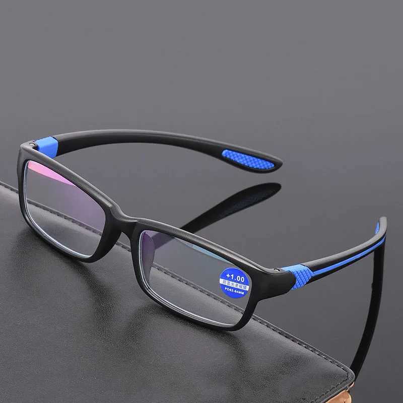 Home>Products>Fluorescent TR90 Reading Glasses>Blue Light Blocking Square Frame Glasses W240906