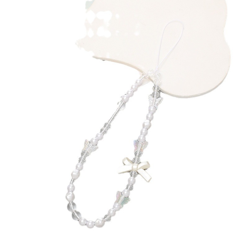 Yilian New Beaded Chain Cartoon Bear Crown Love Phone Hanging fall and Anti throw Rope Gift for Women