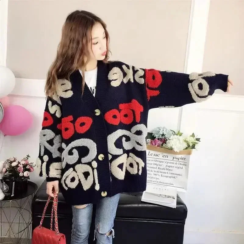 Womens Knitted Top Red Open Fleece Sweater Anime Pants Y2k Retro Korean Fashion Cashmere Style Trend Korea 240906