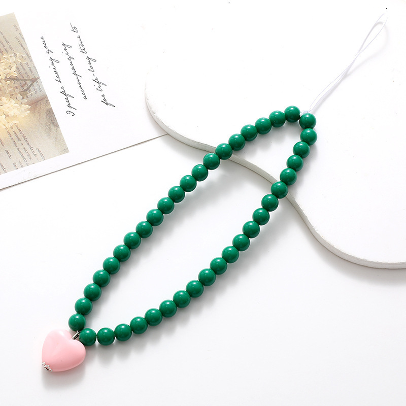 Beaded bow mobile chain, case ornament, anti fall wrist strap, short phone hanging rope for women
