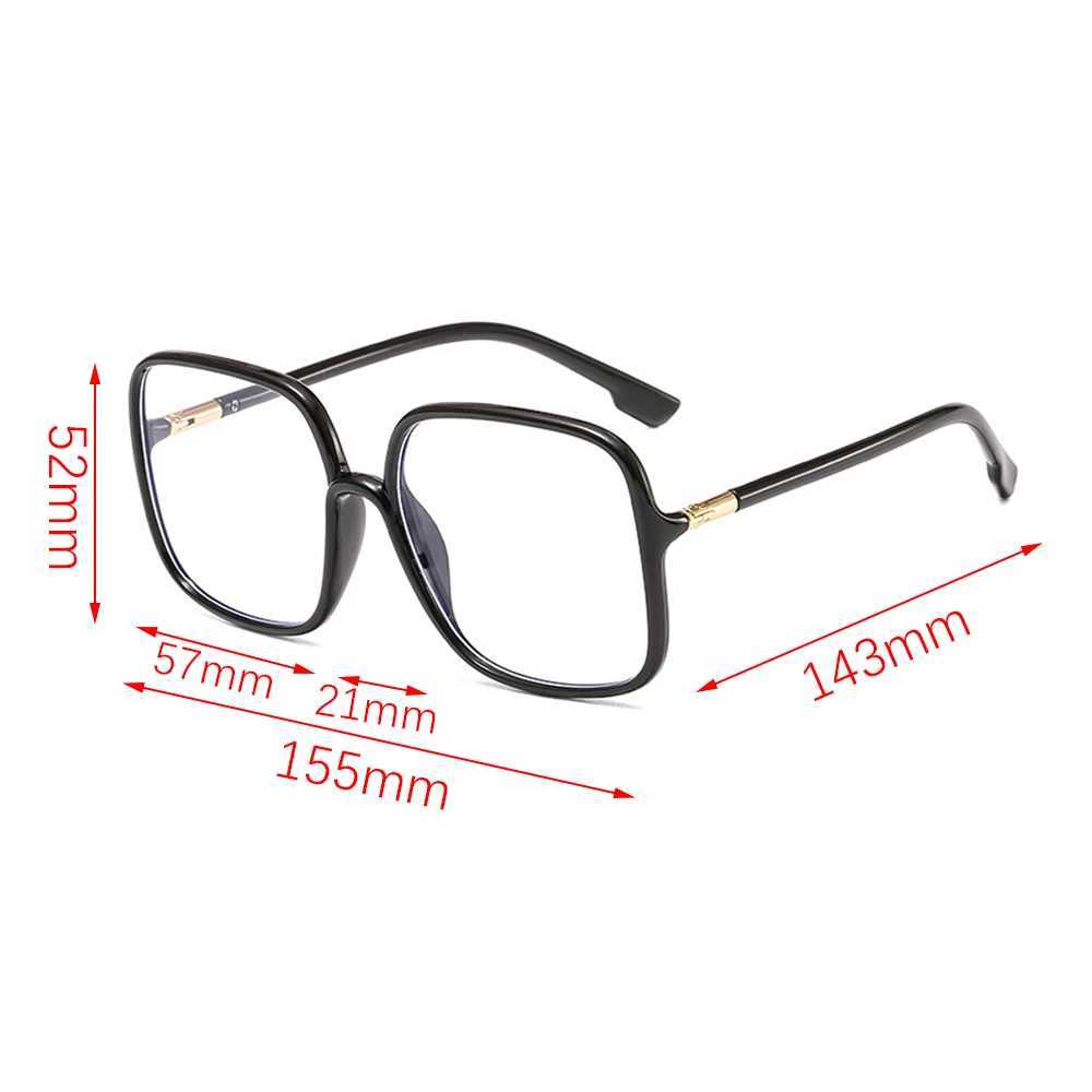 1 piece of womens fashionable metal oversized glasses blue light blocking mens retro square glasses frame optical glasses W240906