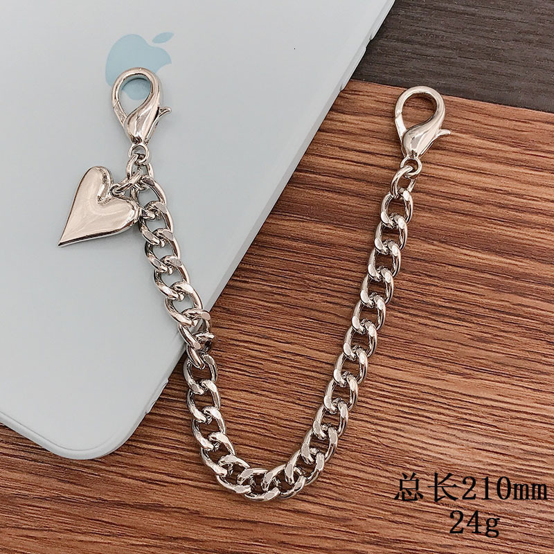 Yilian's new electroplated metal chain DIY phone case material handmade heart-shaped hand-held accessories