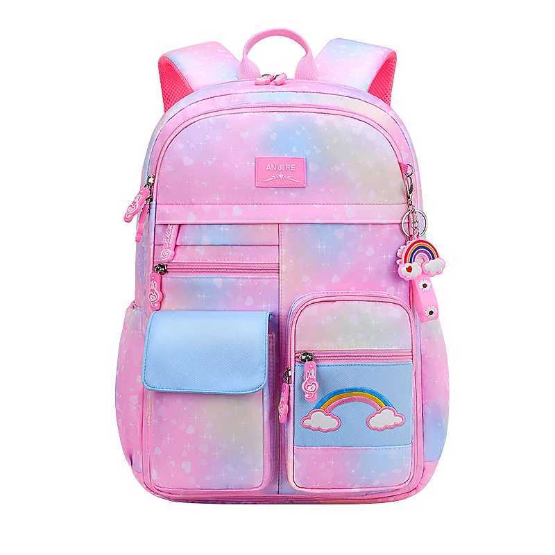 Primary School Backpack Cute Colorful Bags for Girls Princess Waterproof Children Rainbow Series Schoolbags Mochila 240907