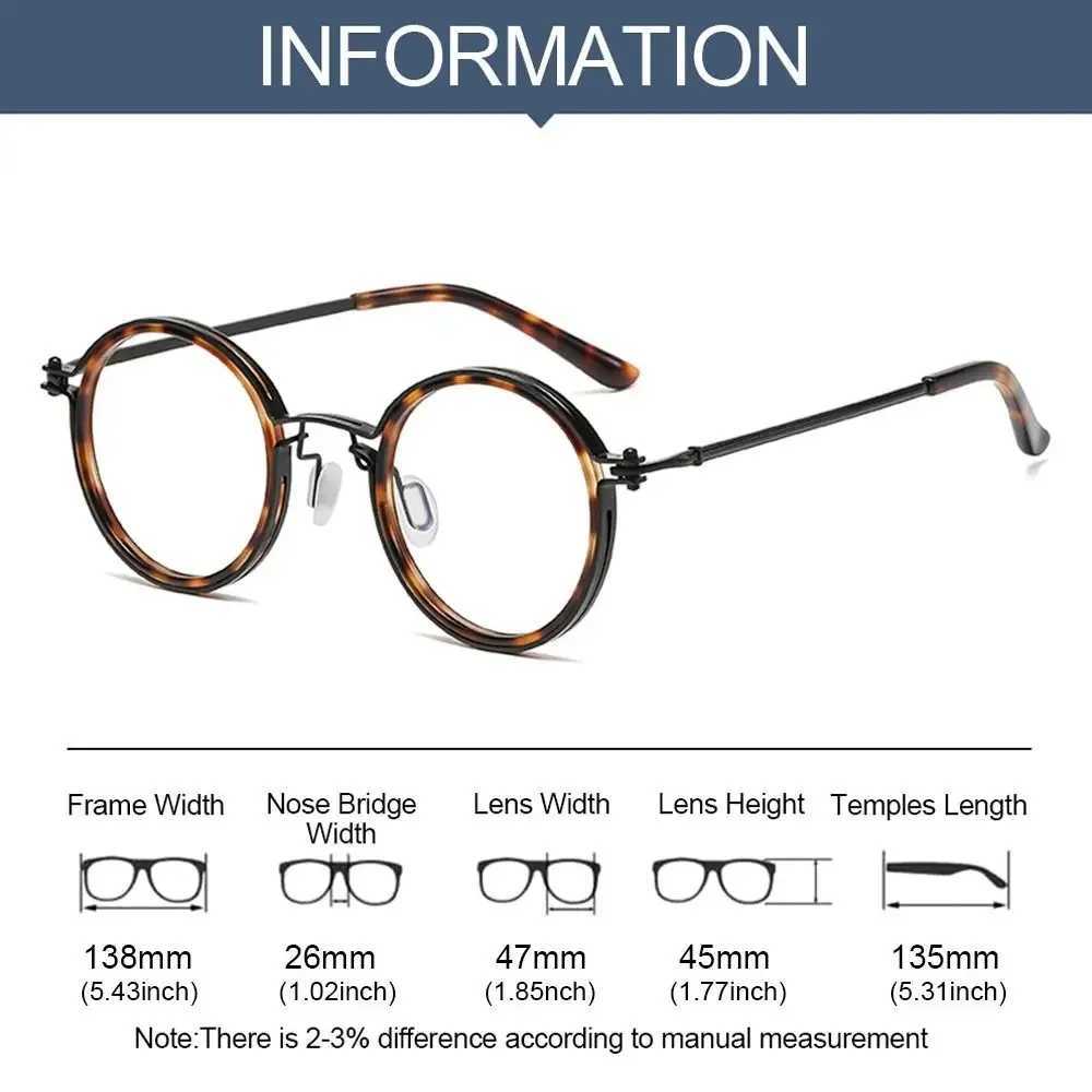 Retro round anti blue light glasses mens office computer goggles metal frame fashionable optics Myopia glasses reading glasses W240906