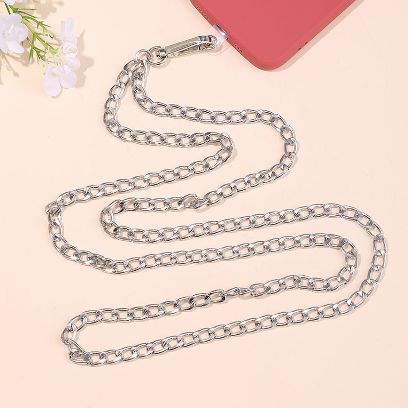 New metal crossbody clip 125cm rope anti drop mobile phone chain neck hanging