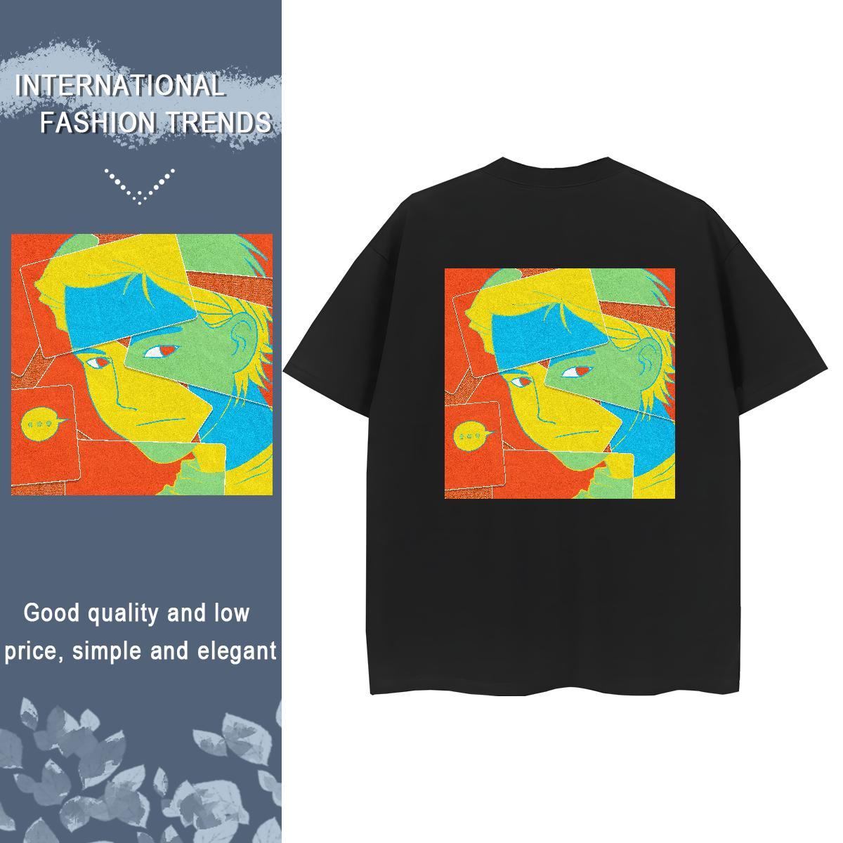 Brand T-Shirts for Women 100% Cotton 230g Breathable Sports Street Wear portrait Unisex Tshirts 5A Cartoon Anime Tops Tees