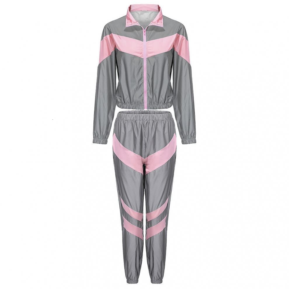 dongdumaoyi 2024Summer Women's Splicing Reflective Sports and Leisure Two Piece Set F0907#48