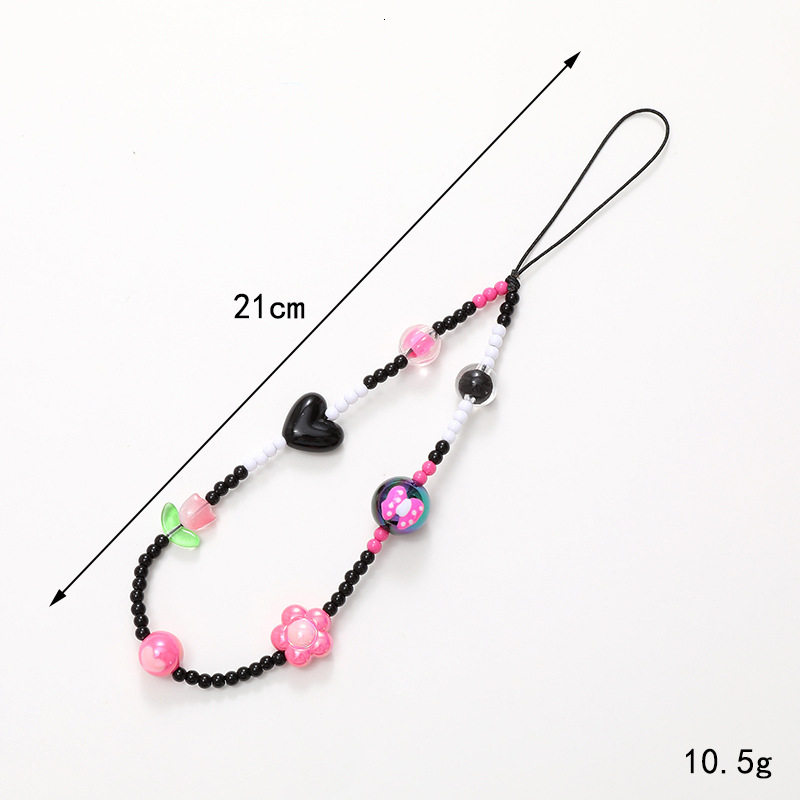 INS Pink Millennium Style Y2K Sweet Spicy Girl Phone Beaded Mobile Cordage Portable Hanging Chain Pendant Female