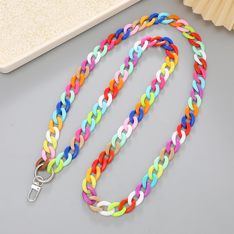 17mm acrylic colorful DIY anti lost phone rope shoulder strap crossbody decoration hanging chain for women