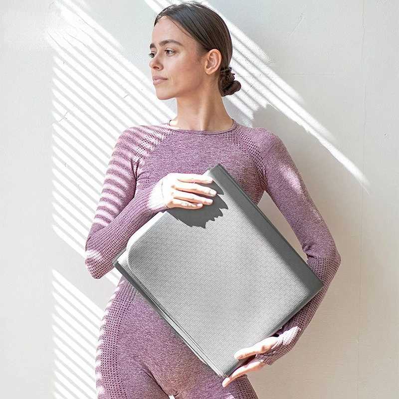 Folding yoga mat environmentally friendly TPE folding travel fitness exercise mat double-sided anti slip yoga Pilates and floor exercise W240906