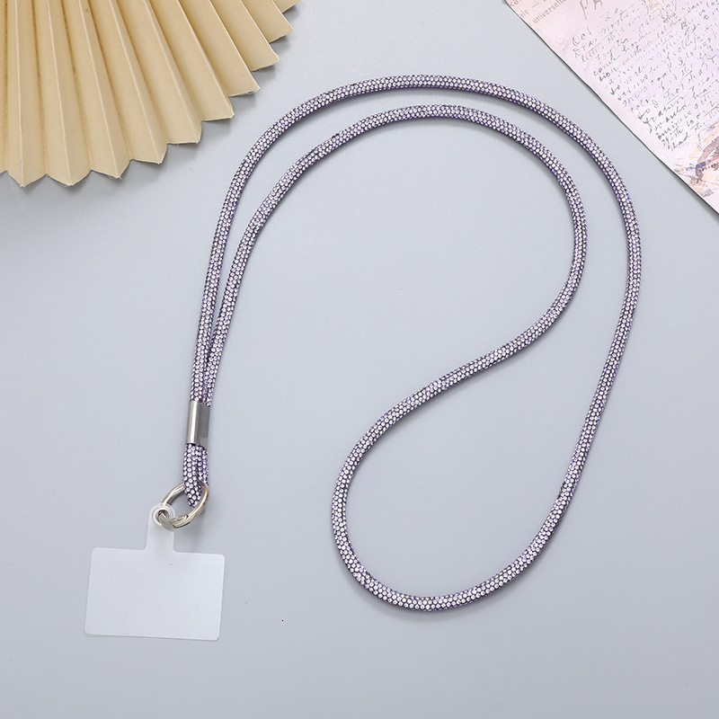 Yilian's new 6mm rhinestone crossbody case hanging rope with a high-end feel, flash diamond chain, loss and anti drop phone chain