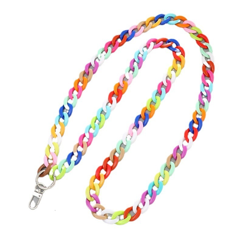 17mm acrylic colorful DIY anti lost phone rope shoulder strap crossbody decoration hanging chain for women