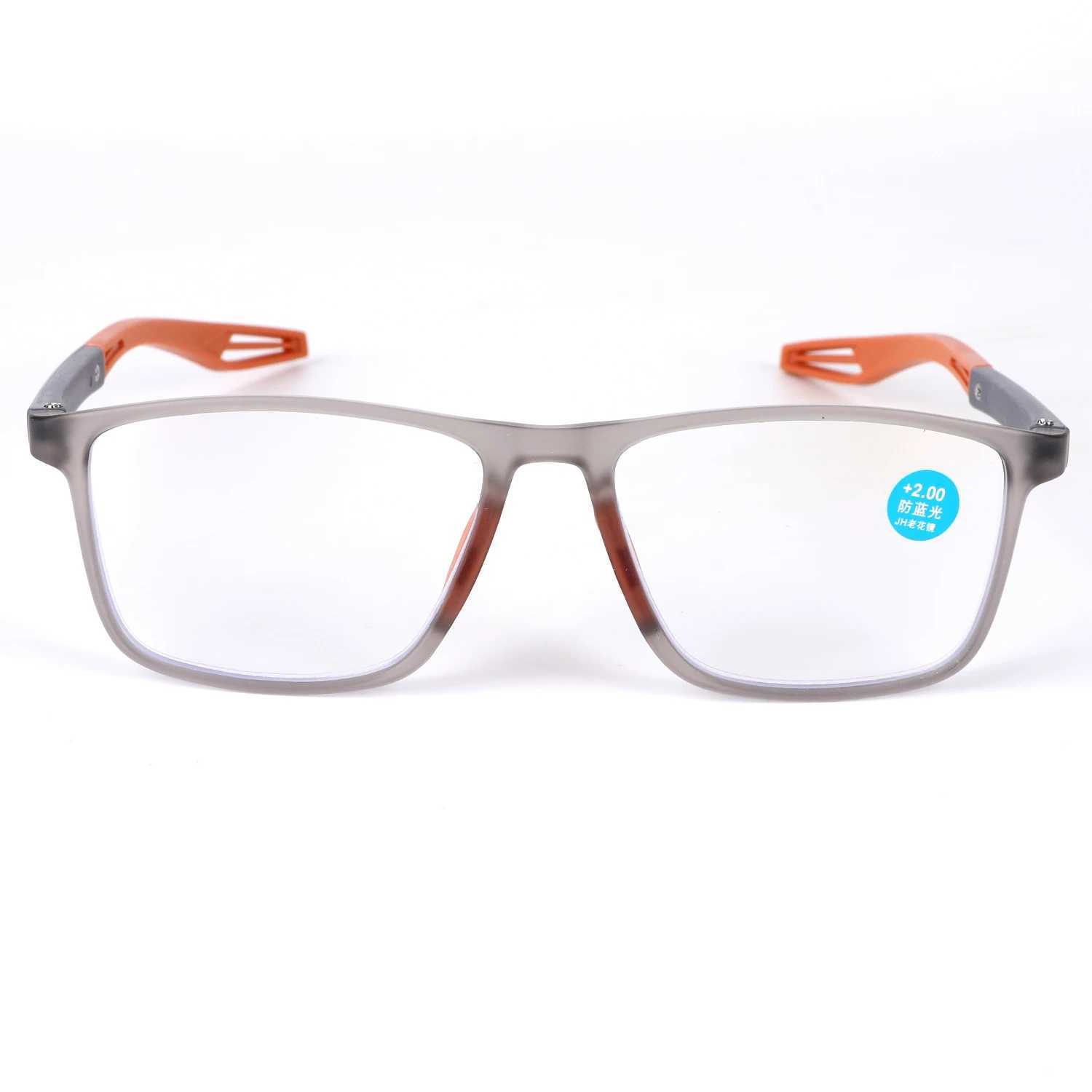 Soft multifocal progressive reading glasses anti blue light multifocal senior glasses mens large frame glasses W240906