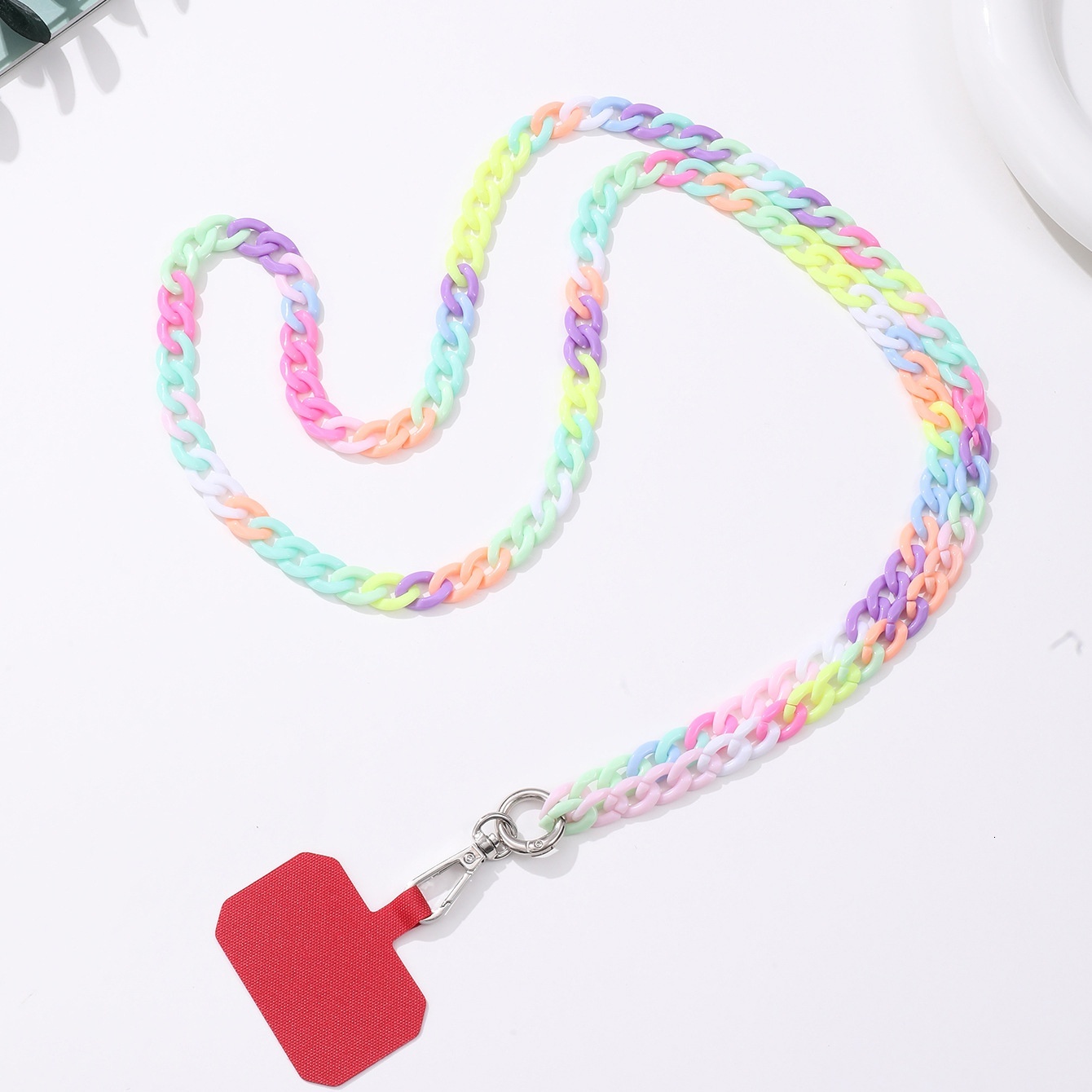 Yilian New 120cm Colored Acrylic Cross body Phone Case Jewelry Pendant drop and Anti loss Shoulder Strap Chain