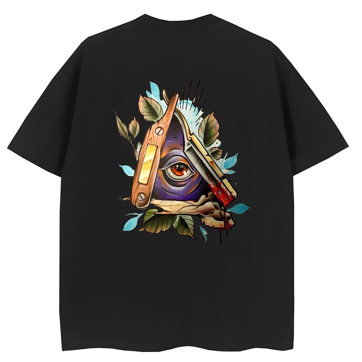 New Arrival Woman T Shirts 230g Pure Cotton Short Sleeve O-Neck Street eye of the devil Unisex Tshirts Free Shipping Cartoon Print Tees Shirts
