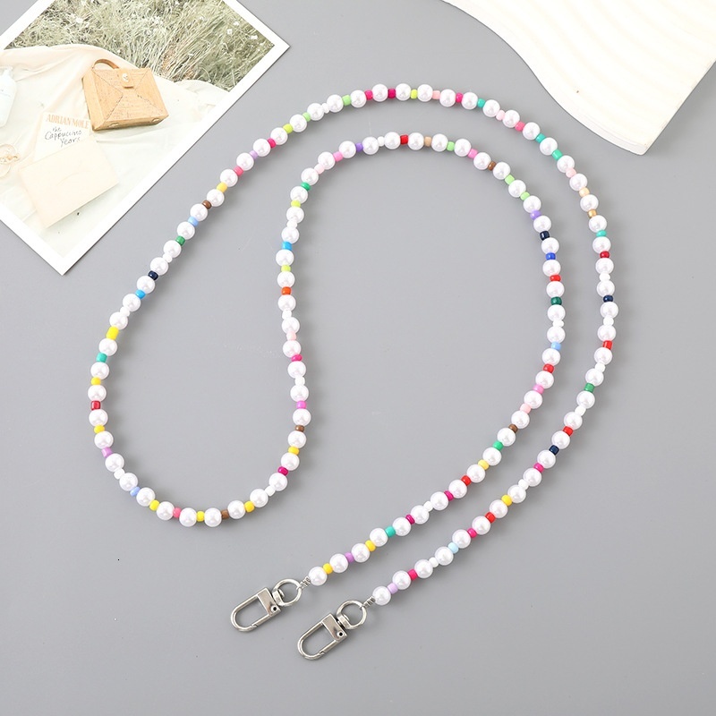 Yi Lian's New Acrylic Beaded Pearl Cross Shoulder Strap Chain Phone Case Hanging Decoration Gift for Women