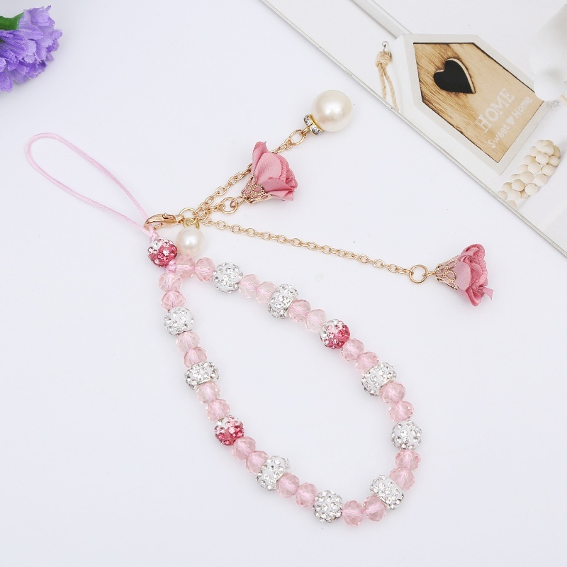 Short mobile phone lanyard creative gypsum bracelet crystal neck hanging case wer pendant for women