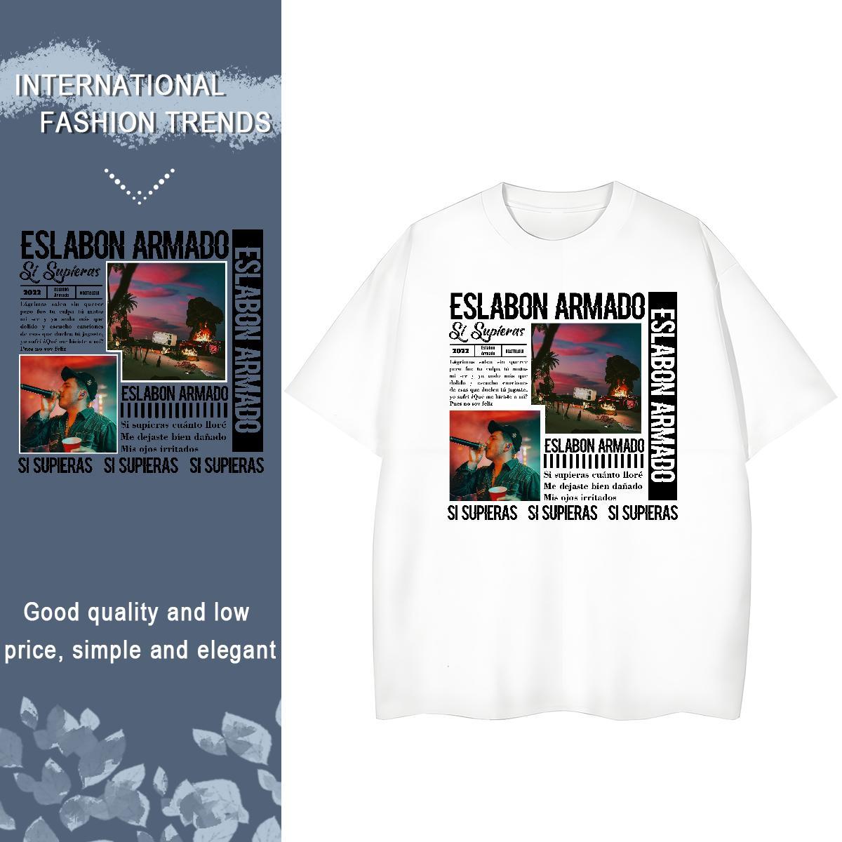 2024 Casual T-Shirts for Women 230g Pure Cotton Breathable Short Sleeve Sport Eslabon Armadob Unisex Tshirts Popular Skull Tees